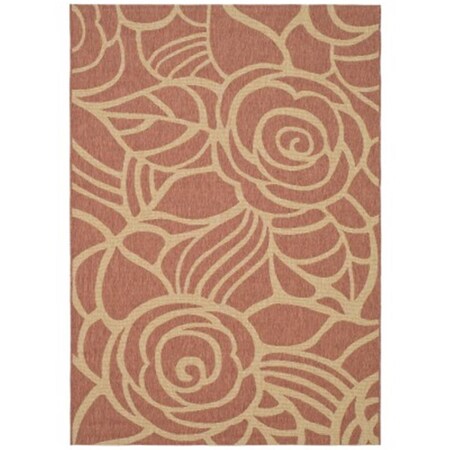 Safavieh 4 Ft. X 5 Ft. -7 In. Small Rectangle Indoor-Outdoor Courtyard- Rust And Sand- Machine Made Rug CY5141A-4